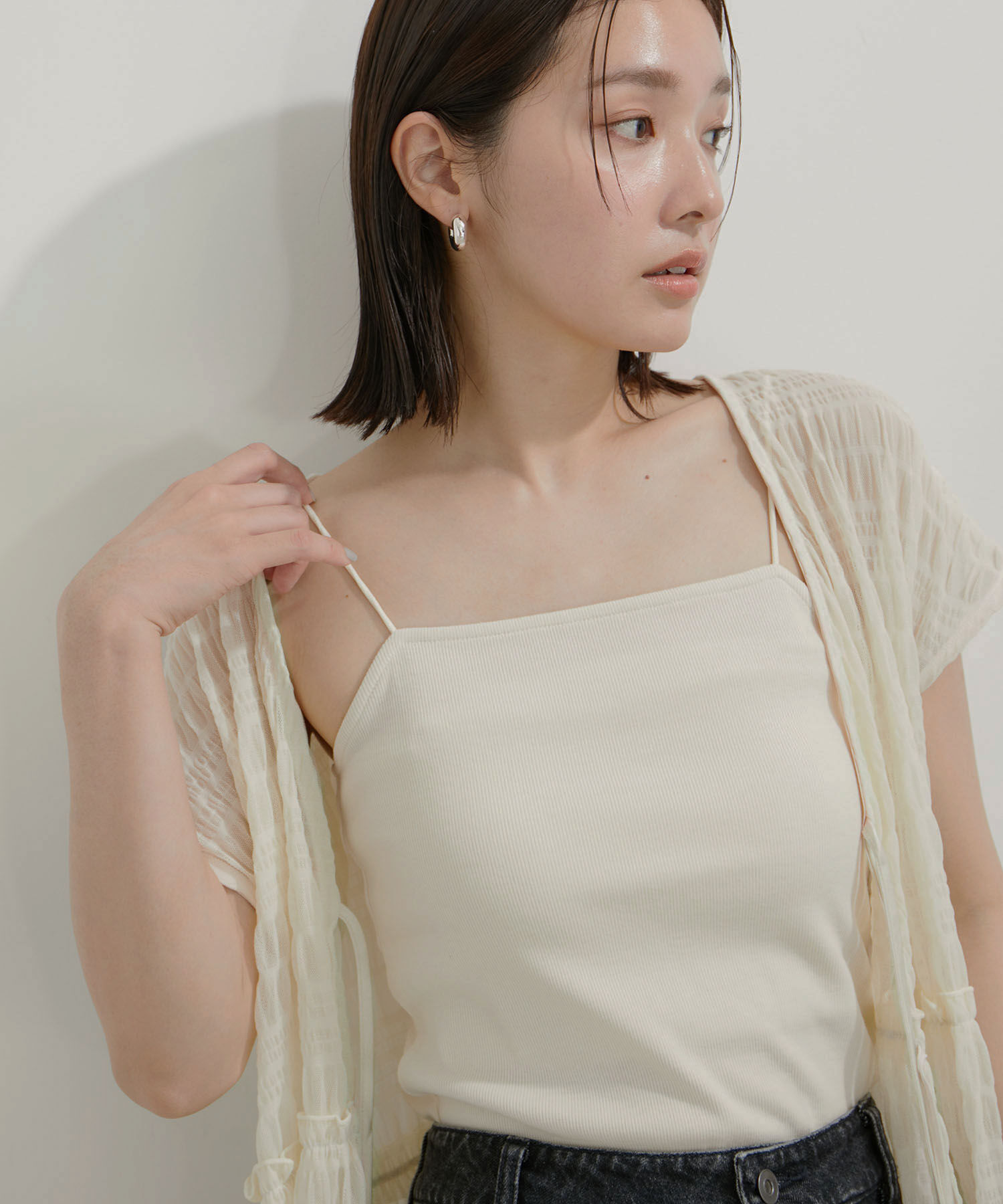 VIS「【SET】シャーリングカーデ&times;キャミアンサンブル【洗える】」|その他|