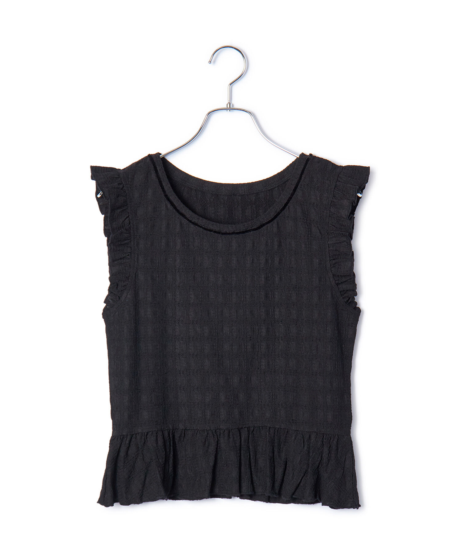 VIS「【洗える】シャーリングフリルトップス」|Tシャツ・カットソー|