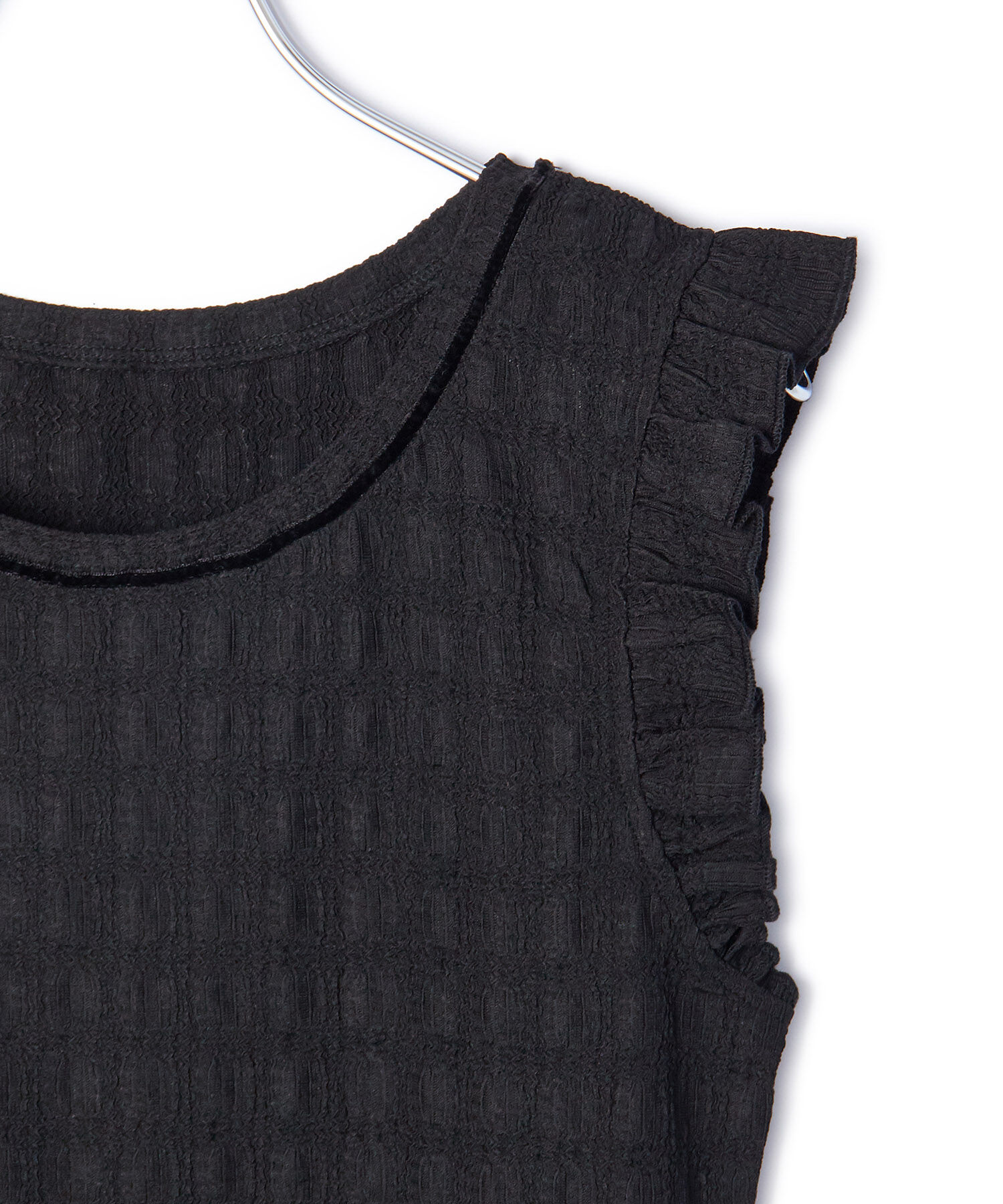 VIS「【洗える】シャーリングフリルトップス」|Tシャツ・カットソー|