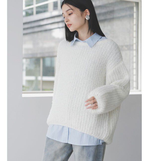 VIS「ブークレホロHUGニットプルオーバー」|ニット・セーター|生成メイン