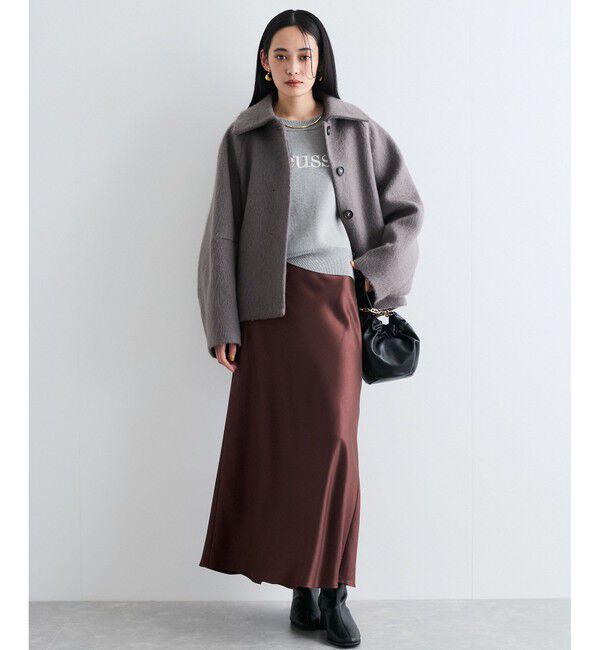 VIS「スウェットライク刺繍ロゴニットプルオーバー」|ニット・セーター|