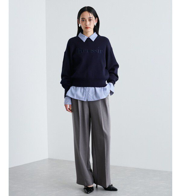 VIS「スウェットライク刺繍ロゴニットプルオーバー」|ニット・セーター|