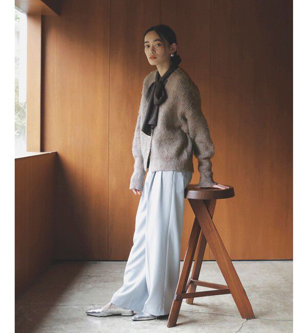 VIS「パールボタンVネック片畦ニットカーディガン」|カーディガン|