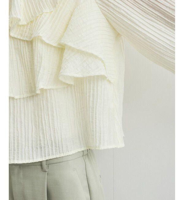 VIS「【洗える】ラッフルカラーブラウス」|シャツ・ブラウス|