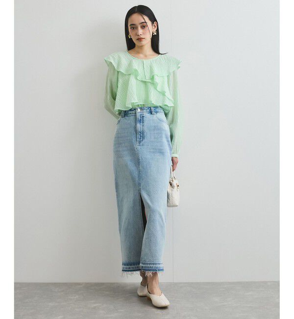 VIS「【洗える】ラッフルカラーブラウス」|シャツ・ブラウス|