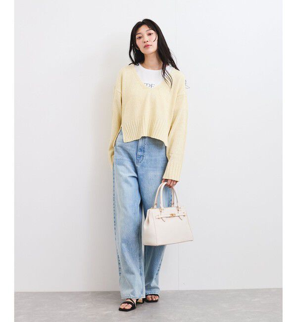 VIS「深Vネックミックスニットプルオーバー」|ニット・セーター|