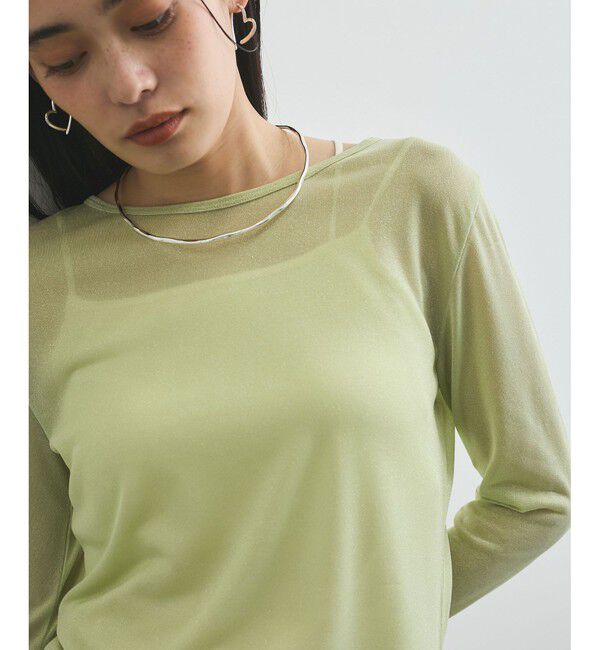 VIS「クルーネックインナートップス（レース・チェック・ラメ・シアー）」|Tシャツ・カットソー|