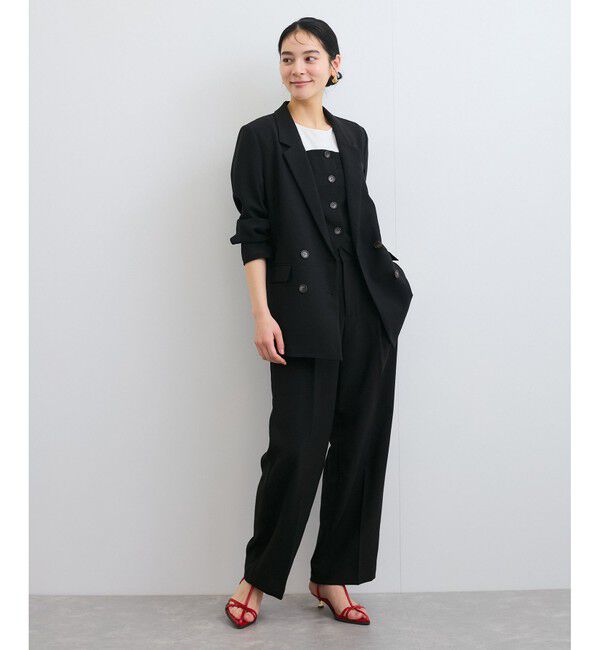 VIS「【美easy】リネンライクリラックスジャケット【接触冷感/洗える】【セットアップ対応】」|テーラードジャケット|