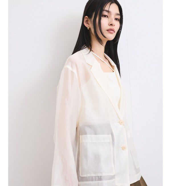 VIS「【洗える】羽織るだけでスタイリングワンランクアップ！シアージャケット」|テーラードジャケット|