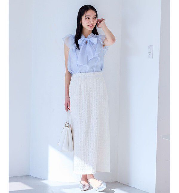 VIS「【新色追加】【接触冷感】膨れジャガードナロースカート」|スカート|