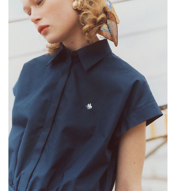 VIS「【POLO BCS】VIS別注フレンチスリーブドローストリングシャツ」|シャツ・ブラウス|ネイビー(40)