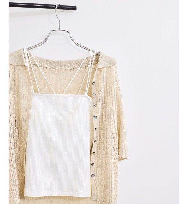 VIS「【選べる着丈】カップ付きWストラップキャミソール【洗える】」|キャミソール|