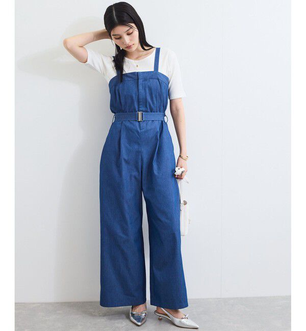 VIS「ベルト付きベアサロペット」|オールインワン|