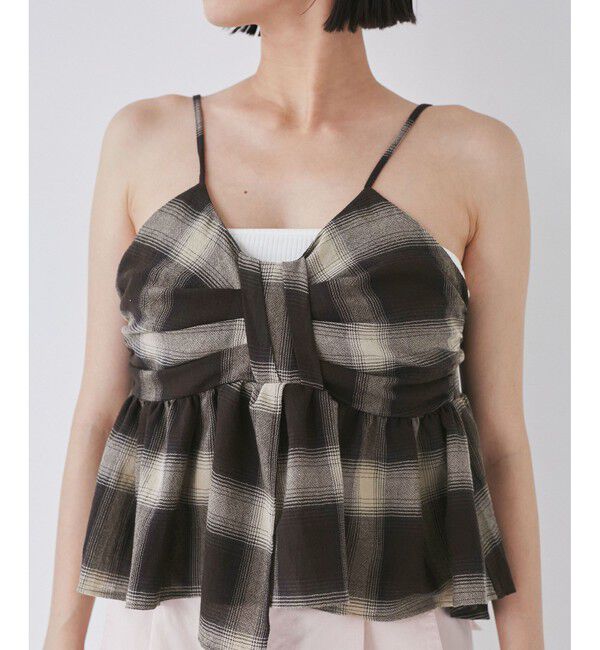 VIS「オンブレチェックリボンビスチェ」|キャミソール|