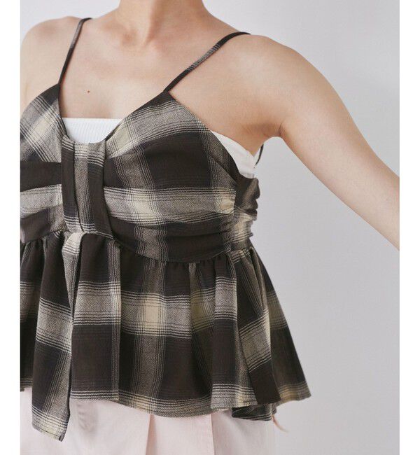 VIS「オンブレチェックリボンビスチェ」|キャミソール|