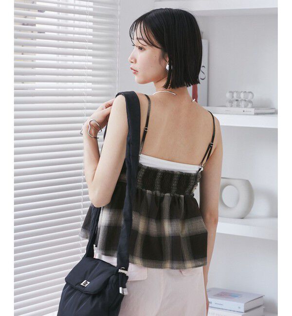 VIS「オンブレチェックリボンビスチェ」|キャミソール|
