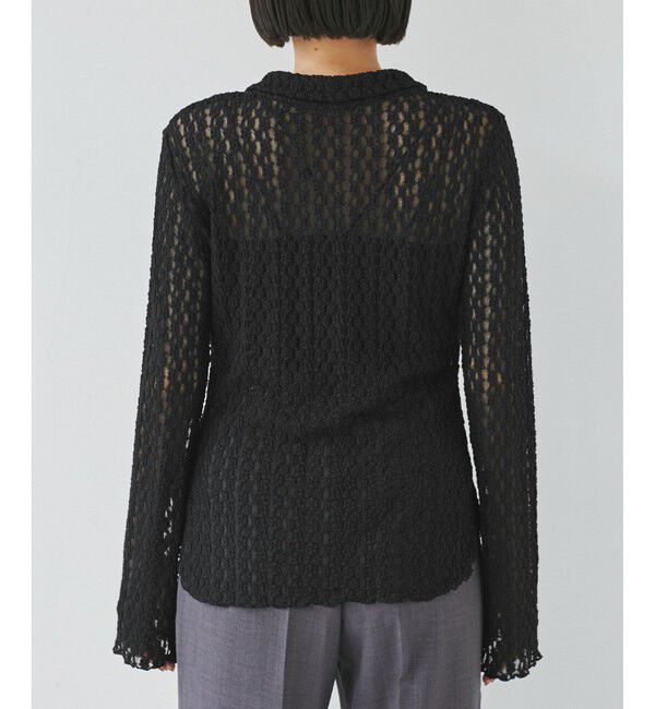 VIS「レースポロ襟カーディガン」|カーディガン|