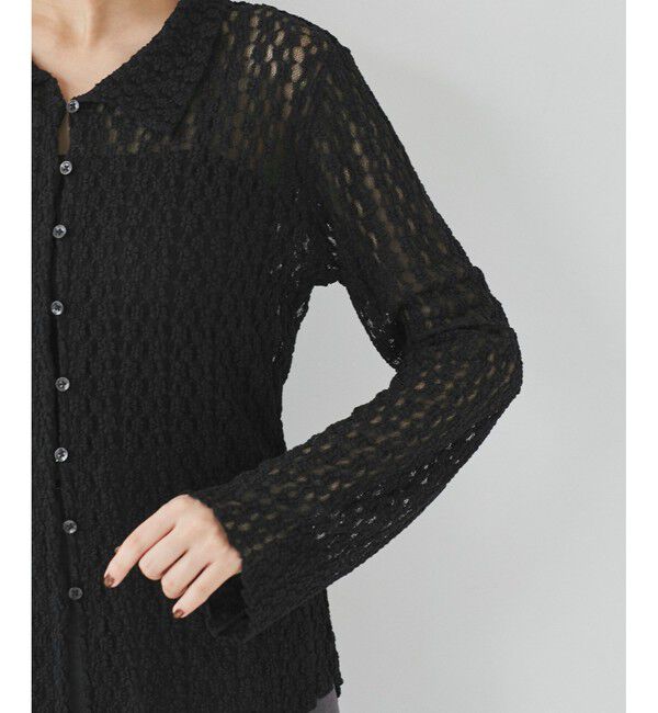 VIS「レースポロ襟カーディガン」|カーディガン|