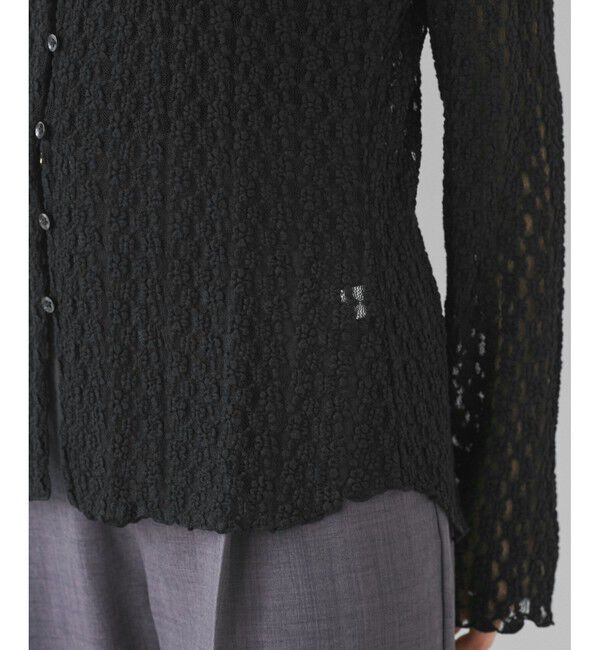 VIS「レースポロ襟カーディガン」|カーディガン|