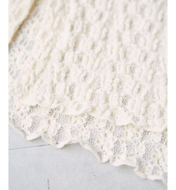 VIS「レースポロ襟カーディガン」|カーディガン|