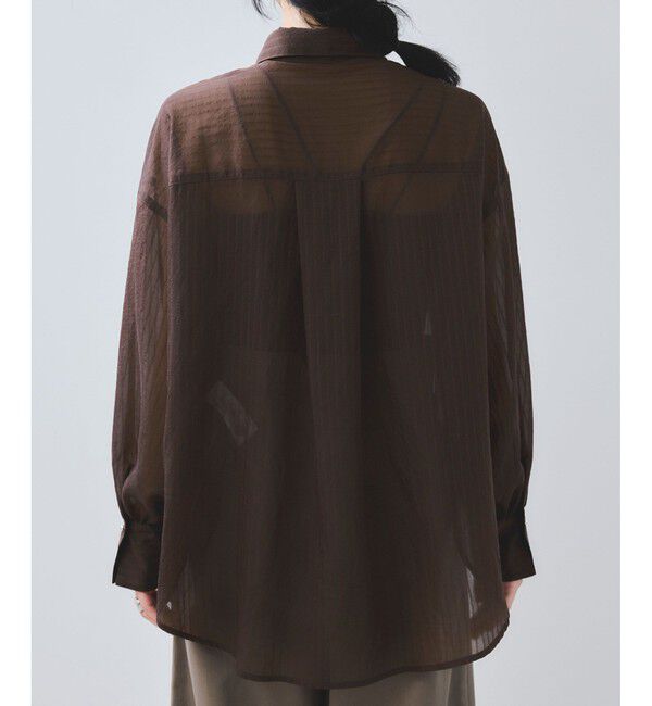 VIS「シアーストライプオーバーサイズシャツ/イージーケア」|シャツ・ブラウス|