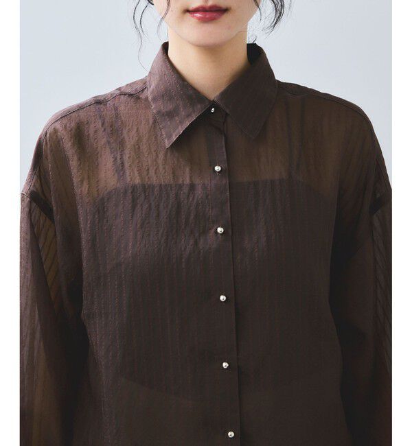 VIS「シアーストライプオーバーサイズシャツ/イージーケア」|シャツ・ブラウス|