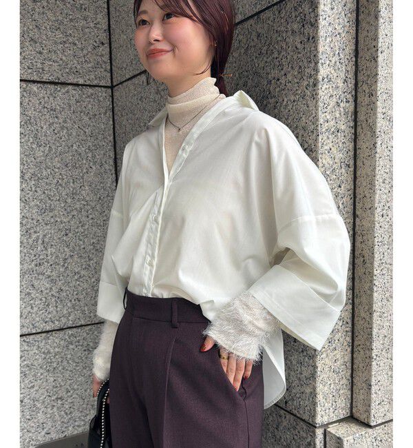 VIS「【WEB限定】スキッパーワイドスリーブシャツ/通勤対応」|シャツ・ブラウス|