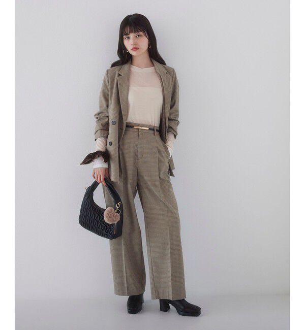 VIS「【美easy】ウーリッシュダブルブレストテーラードジャケット【セットアップ対応/洗える】」|テーラードジャケット|