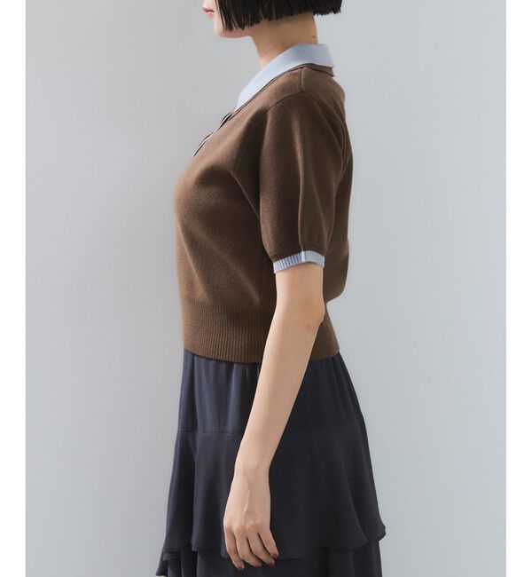 VIS「ダブルカラーポロトップス」|ポロシャツ|