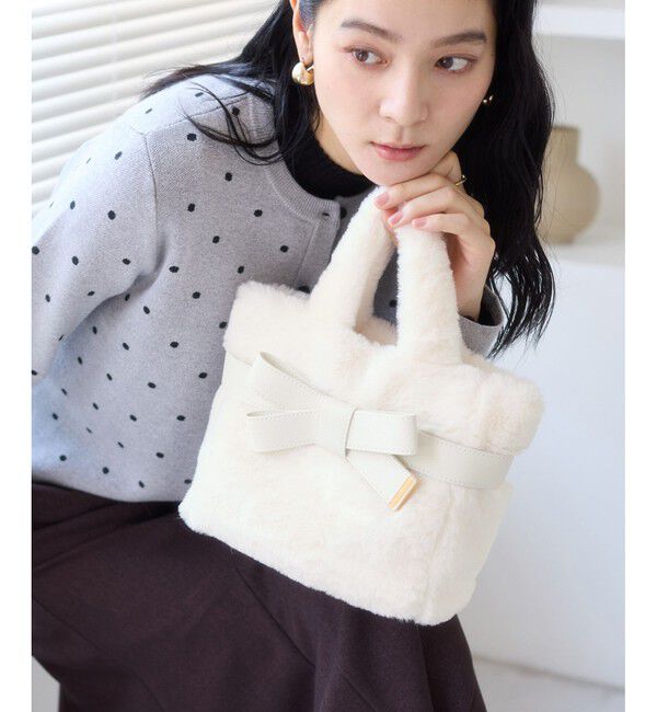 VIS「【2WAY】ファーリボントートバッグ」|トートバッグ|