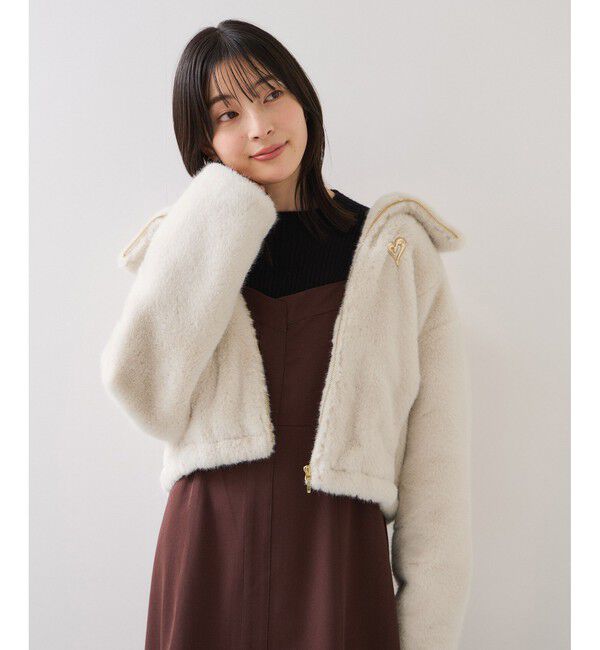 VIS「ブローチ付きアソートファーブルゾン」|ブルゾン・スタジャン|