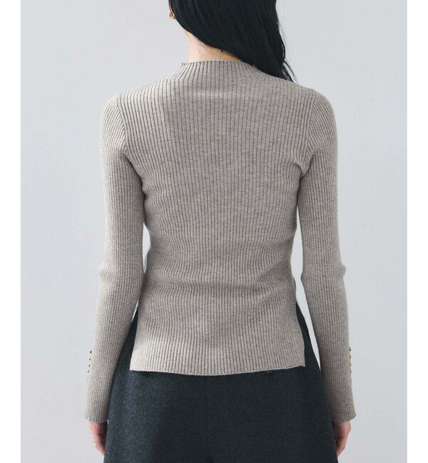 VIS「スリーブ釦アクセントリブニット/静電気防止」|ニット・セーター|