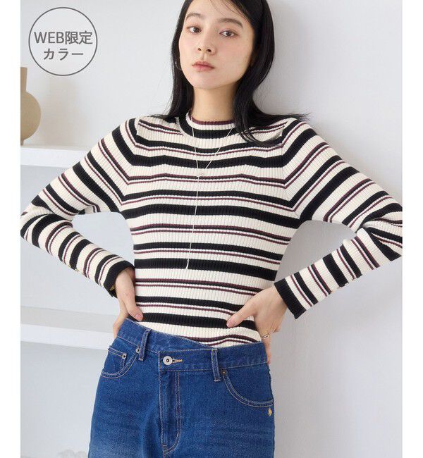 VIS「スリーブ釦アクセントリブニット/静電気防止」|ニット・セーター|キナリ系(17)