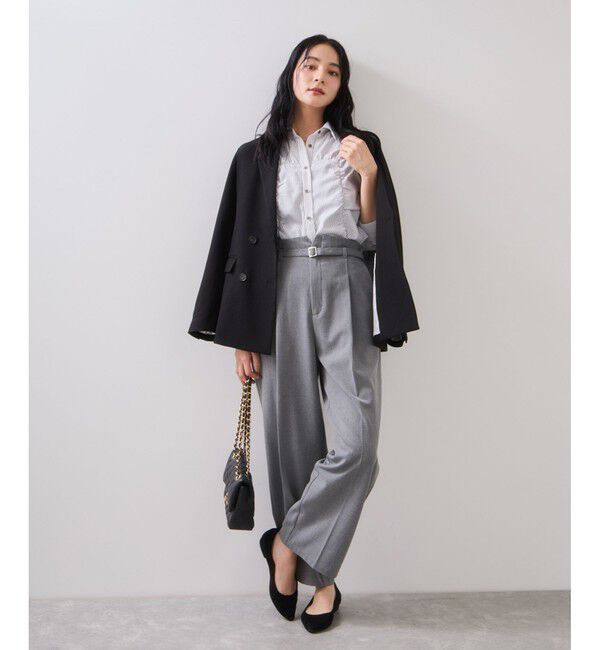 VIS「Hot Beautyベルテッドスリムストレートパンツ/イージーケア」|チノ|