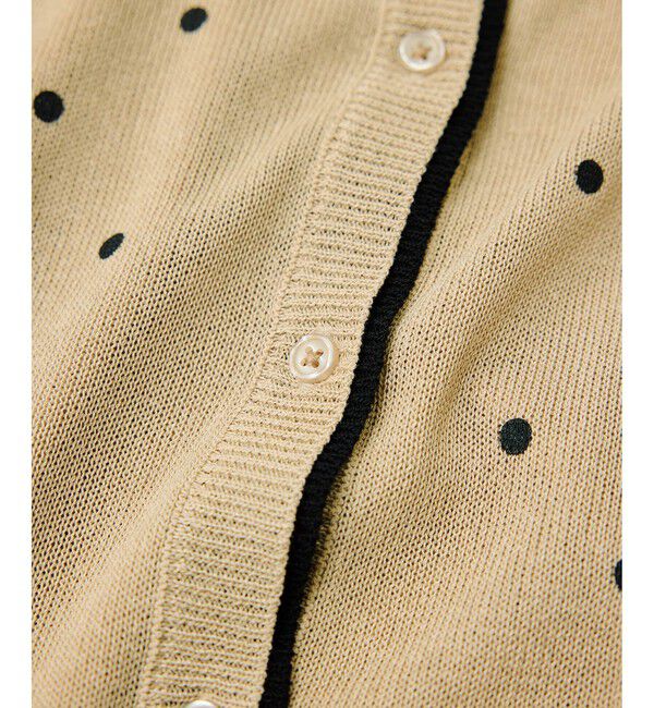 VIS「【WEB限定】麻ライクドット配色カーディガン」|カーディガン|