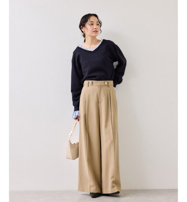 VIS「フリルドッキングニットプルオーバー」|ニット・セーター|