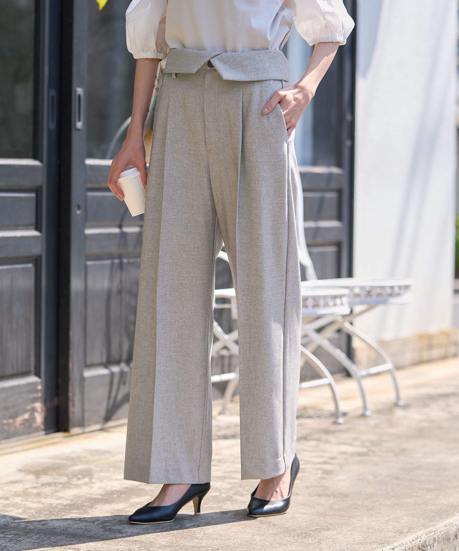 Rope&rsquo;Picnic「【ご好評につき新色追加決定！】リネン混シャンブレーパンツ/セットアップ対応・UVケア」|その他|グレー(07)