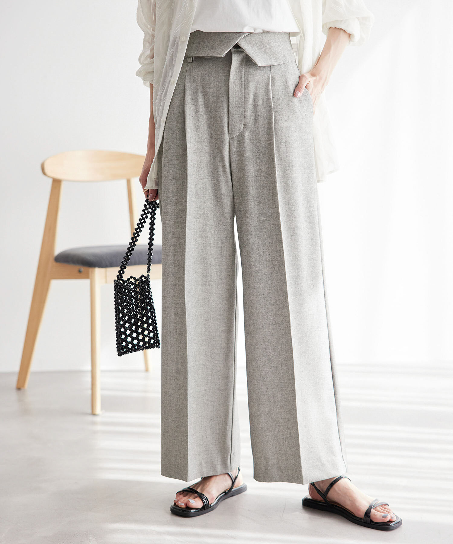 Rope&rsquo;Picnic「【ご好評につき新色追加決定！】リネン混シャンブレーパンツ/セットアップ対応・UVケア」|その他|