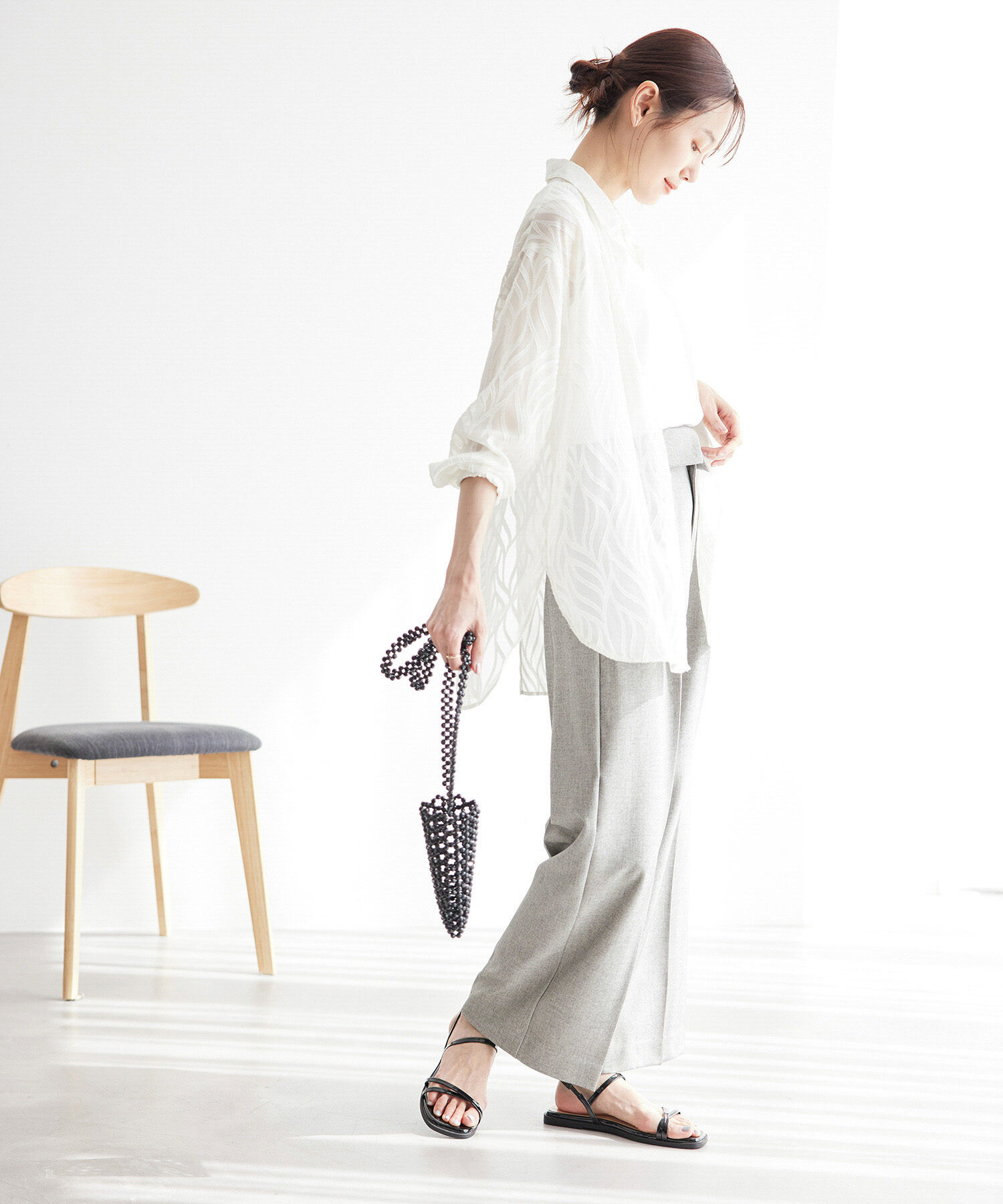 Rope&rsquo;Picnic「【ご好評につき新色追加決定！】リネン混シャンブレーパンツ/セットアップ対応・UVケア」|その他|