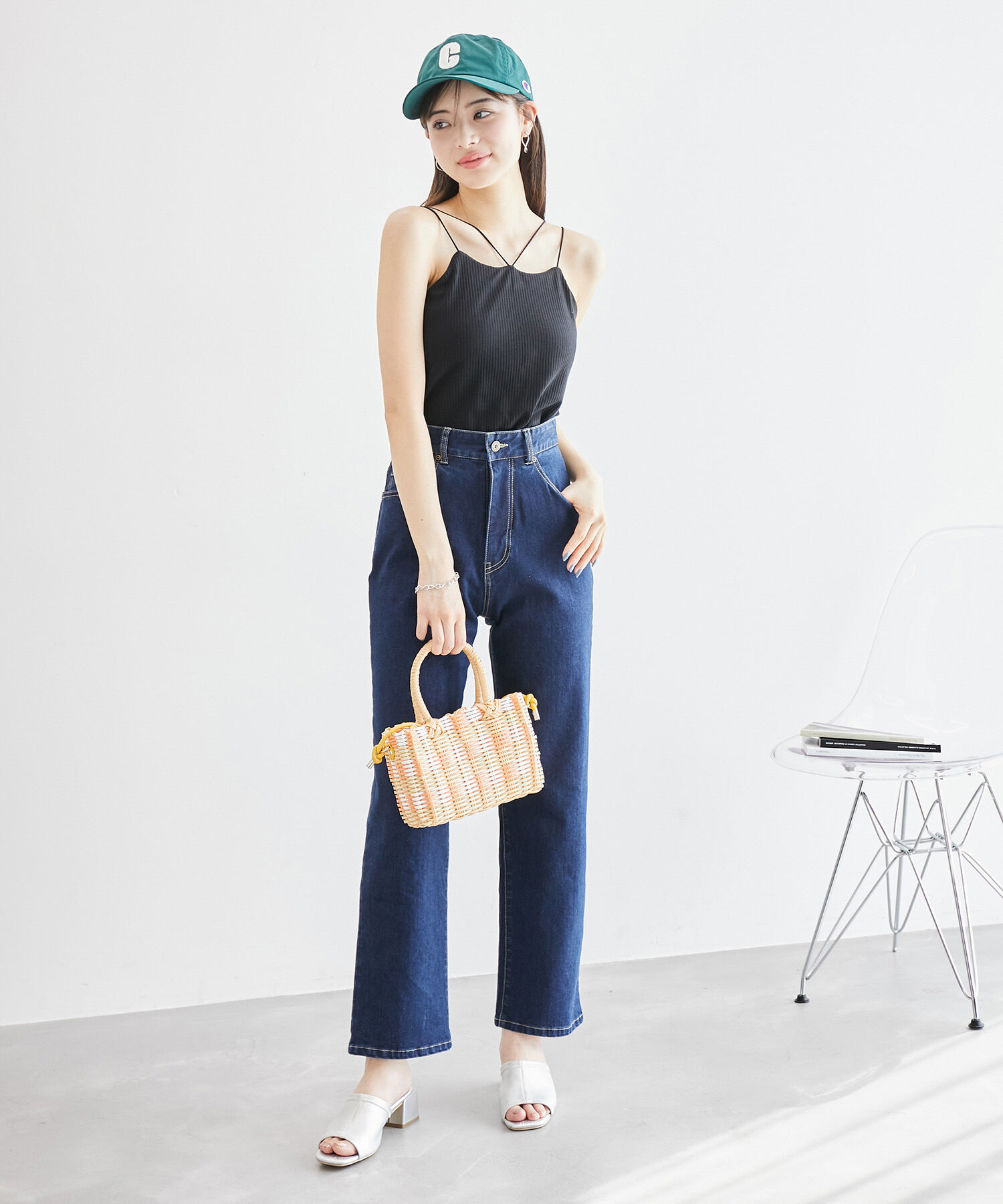 Rope&rsquo;Picnic「コード使いカップ付きリブキャミインナー」|キャミソール|