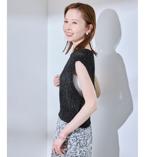 Rope&rsquo;Picnic「透かし編みラメニットベスト」|ベスト・ジレ|