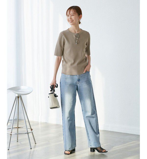 Rope&rsquo;Picnic「【emur/エミュール】ワイドストレートデニムパンツ」|デニム|