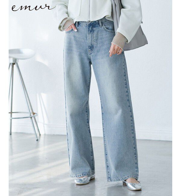 Rope&rsquo;Picnic「【emur/エミュール】ワイドストレートデニムパンツ」|デニム|ブルーメイン