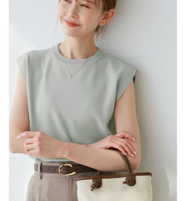 Rope&rsquo;Picnic「【UVカット・接触冷感・イージーケア】八方映えニット ゼロスリーブニットプルオーバー」|ニット・セーター|