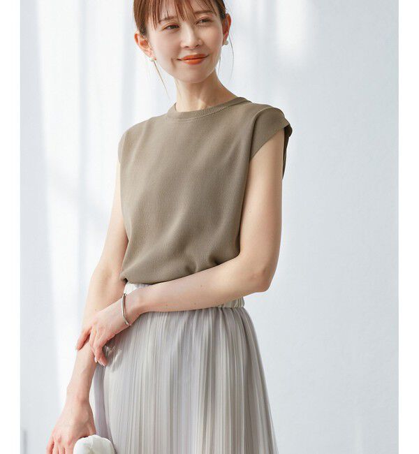 Rope&rsquo;Picnic「【UVカット・接触冷感・イージーケア】八方映えニット ゼロスリーブニットプルオーバー」|ニット・セーター|