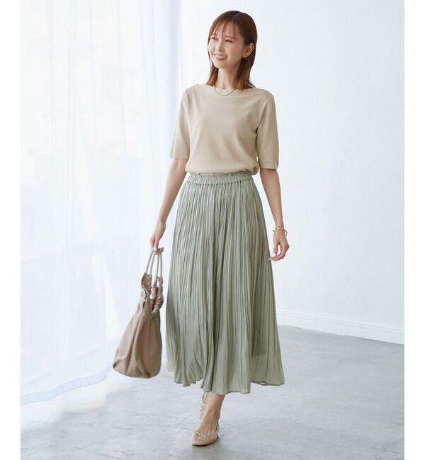 Rope&rsquo;Picnic「【UVカット・接触冷感・イージーケア】八方映えニット ボートネックニットプルオーバー」|ニット・セーター|