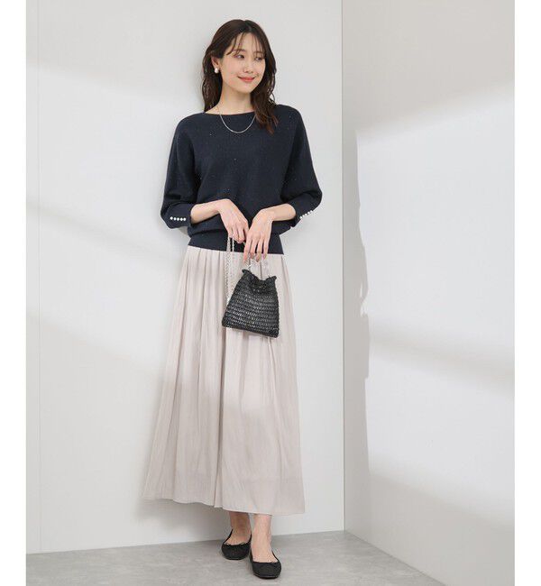 Rope&rsquo;Picnic「アンジェリーナ7分袖パールドルマンニット」|ニット・セーター|