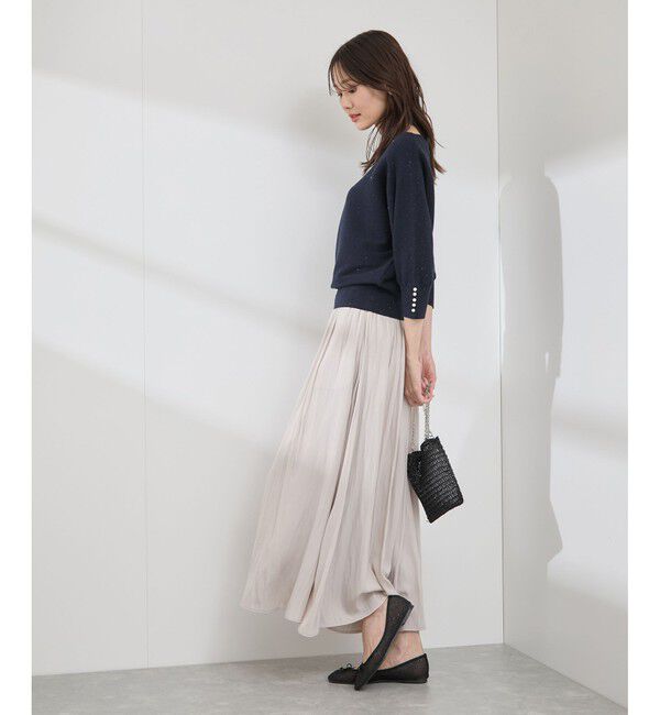 Rope&rsquo;Picnic「アンジェリーナ7分袖パールドルマンニット」|ニット・セーター|