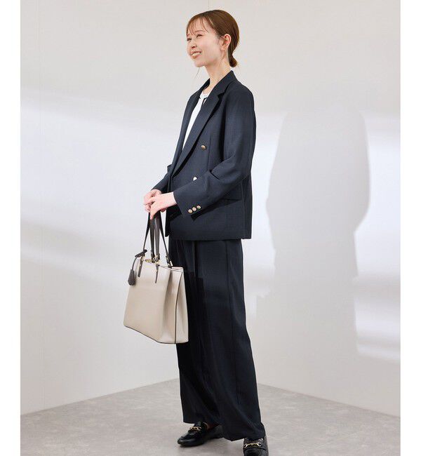 Rope&rsquo;Picnic「カナパ ベルト付きワイドパンツ/セットアップ対応・UV・抗菌防臭・接触冷感」|チノ|