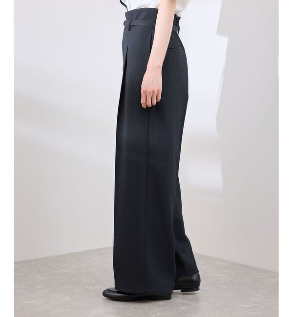 Rope&rsquo;Picnic「カナパ ベルト付きワイドパンツ/セットアップ対応・UV・抗菌防臭・接触冷感」|チノ|